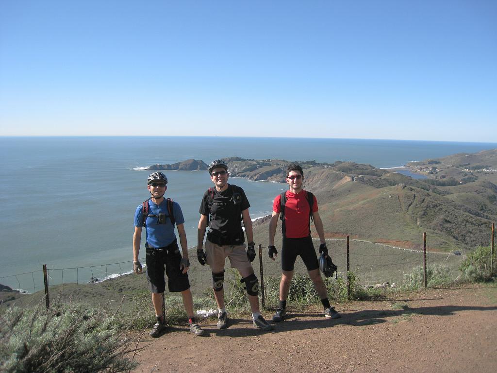 IMG_1926 Ali, Ergin, Dincer against view of Point Bonita and Rodeo Beach